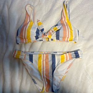 Hollister striped bathing suit, both bottom and top a medium.